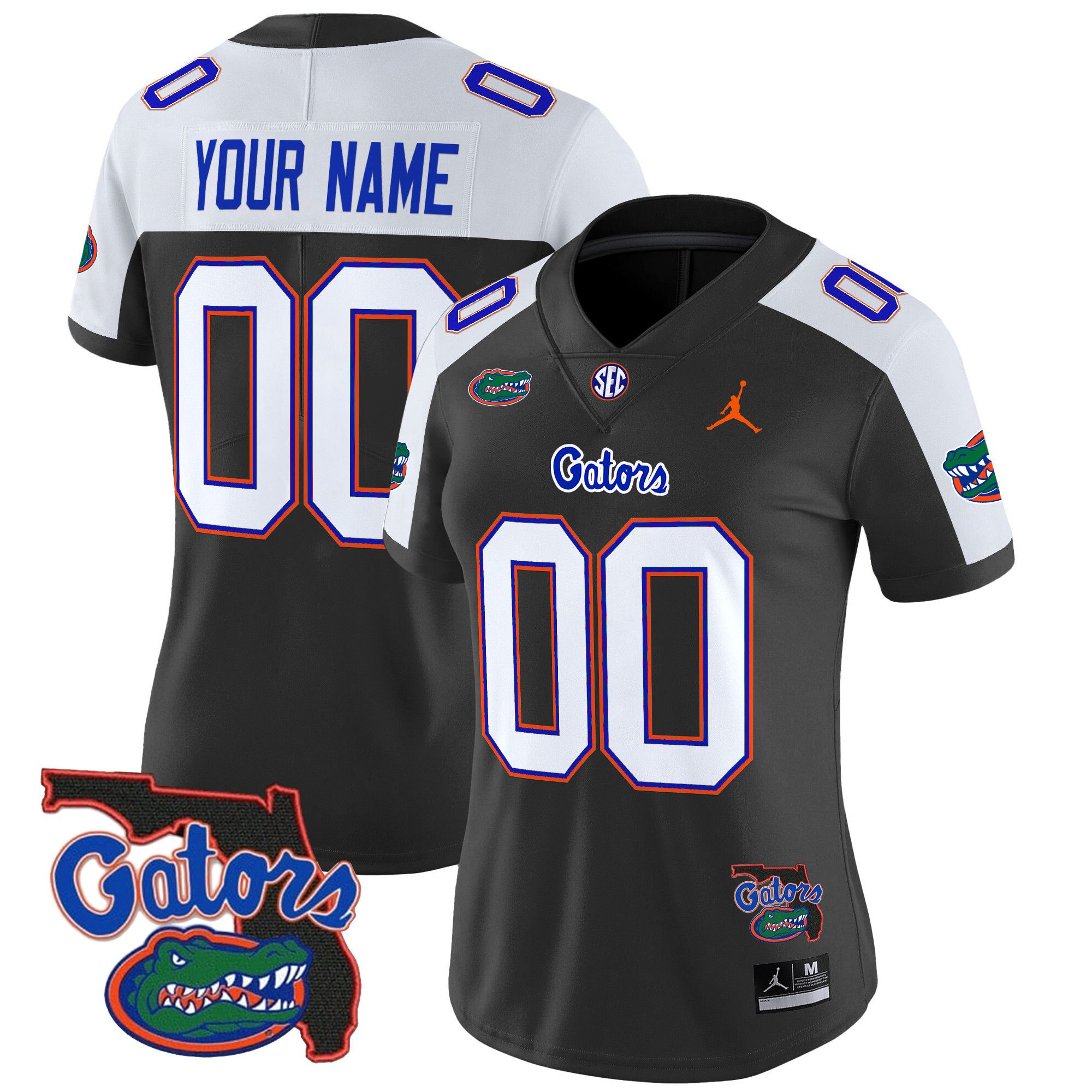 Women Florida Gators Black 2024 Florida Patch Vapor Limited Custom NCAA Jersey->customized ncaa jersey->Custom Jersey